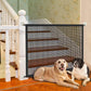 Pet Dog Safety Barrier Fence – Folding Mesh Gate with 4 Hooks for Stairs & Doorways