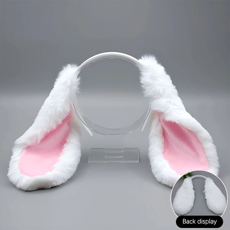 1PC Cute Bunny Ears Headband Plush Rabbit Hair Hoop Headwear Cosplay Costume Hair Accessories For Adults Party