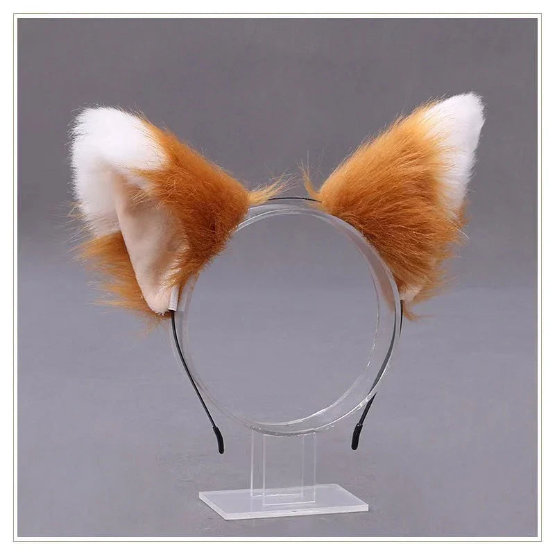 Lolita Animal Cat Fox Ear Hair Hoops Cosplay Girls Halloween Anime Headbands Headwear Hair Accessories