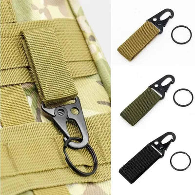 2PCS Tactical MOLLE Hanging Buckle Carabiner Clips for Outdoor Gear