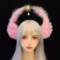 Feather Angel Wing Hair Clips Lolita Barrette Hairpin Lolita Anime Cosplay Hair Accessories Anime Halloween Black White Headwear