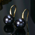 New Fine Grade AAAA Freshwater Pearl Earrings For Women Wedding Party Jewelry Earrings Black Pink White Purple 8-9mm Bread Round