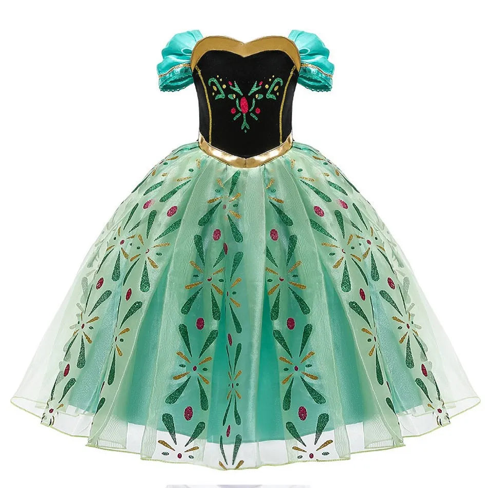 Kids Princess Costume Dress – Elsa, Anna, Jasmine & Moana Outfit