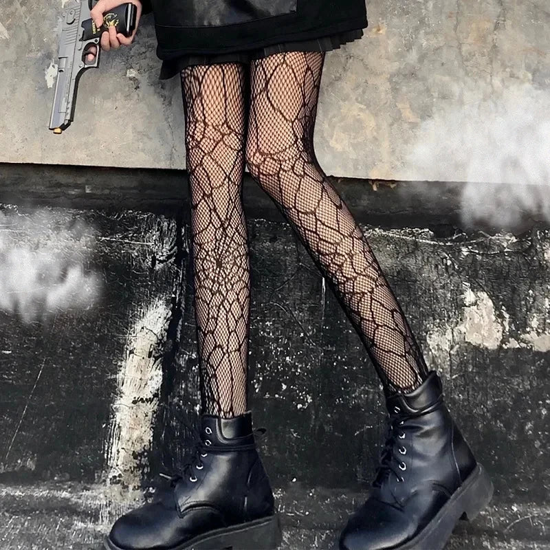 Japanese Lolita Retro Floral Rattan White Stocking Hot Tights Classic Lolita Hollowed Out Lace Mesh Stockings Bottomed Pantyhose