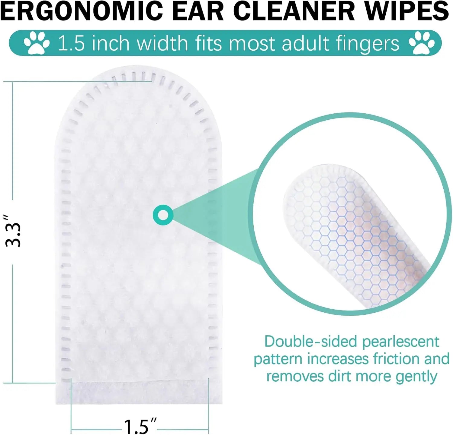 Pet Ear Wipes, Ear Cleaner Finger Wipes for Cats and Dogs, Soft & Easy Otic Cleaning Pads, Pet Supplies for Regular Soothing Odo - WTN Essentials 