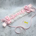 Sweet Hair Hoop Girls Cute Ruffled Cosplay Headband Hair Band Hair Accessories Lace Bow Ribbon Headdress Lolita DIY Headwear