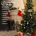 1.5M/2M/3M LED Ring Christmas Tree Tops Lights Decoration Tree Lights String for Patio Garden Outdoor Waterproof Waterfall Light