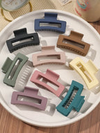 10Pcs Colorful Square Non-Slip Hair Claw Clips for Women 2.6 Inch Strong Hold Jaw Clip Bulk Hair Accessories for Daily Use Gift