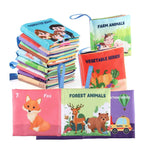 Soft Baby Books toys Montessori 3D Touch Feel High Contrast Cloth Book Sensory Early Learning games for kids Educational toys