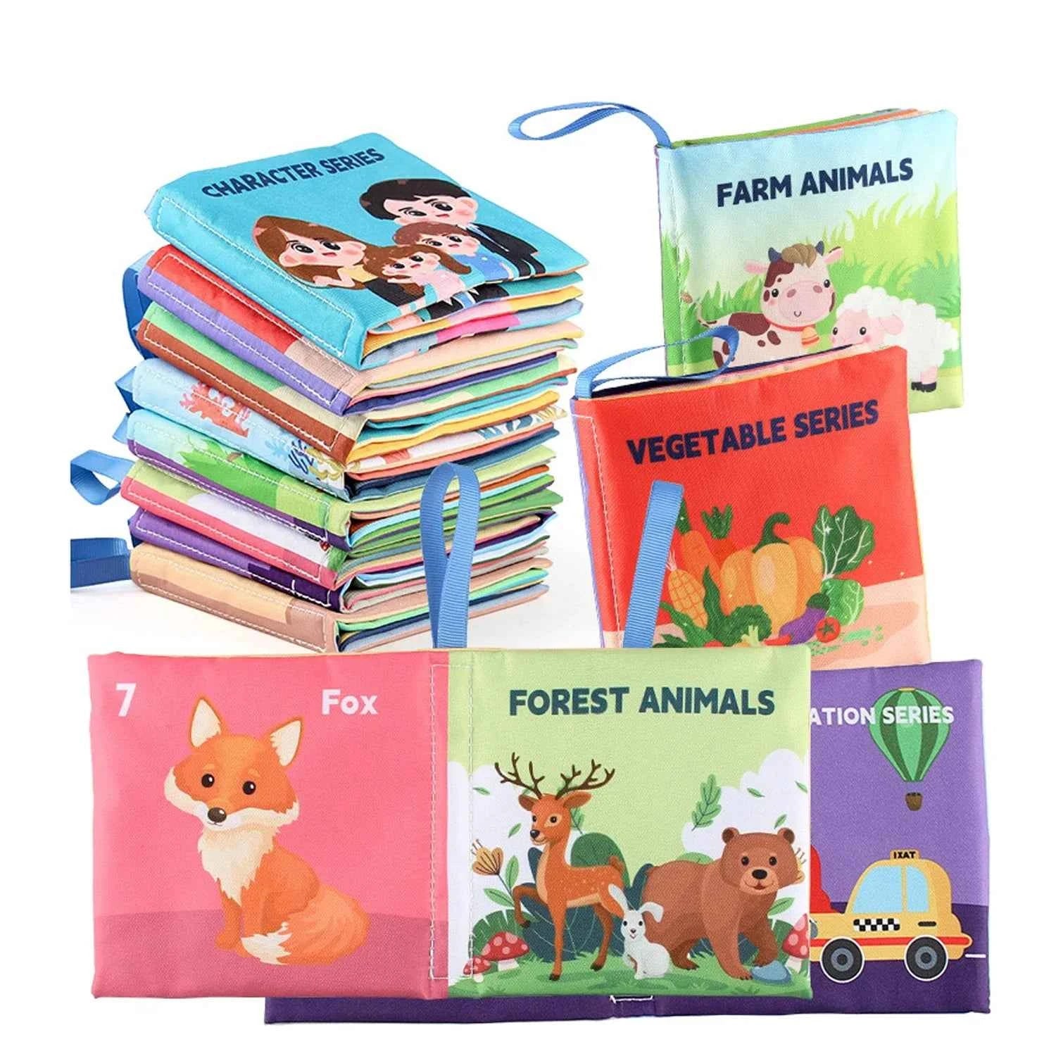 Soft Baby Books toys Montessori 3D Touch Feel High Contrast Cloth Book Sensory Early Learning games for kids Educational toys
