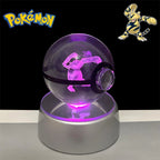 Pokemon 3D Crystal POKE BALL Figure Toys Snivy Dragonair Blastoise Venusaur Milotic Raichu Night Light LED Lamp Base Model Dolls