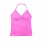 NCLAGEN Longline Strappy Top Sports Yoga Vest Women's Fitness Tank Top Gym Beautiful Open Back Bra Running Workout Halter