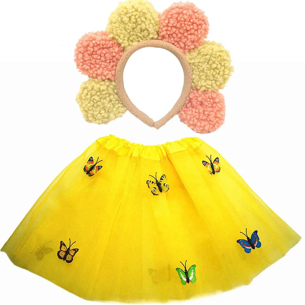 Animals  Children  Headband Tutu Skirt Tail Bow Kids  Girl Party Props Elephant Tiger Fox     Halloween Costume Cosplay