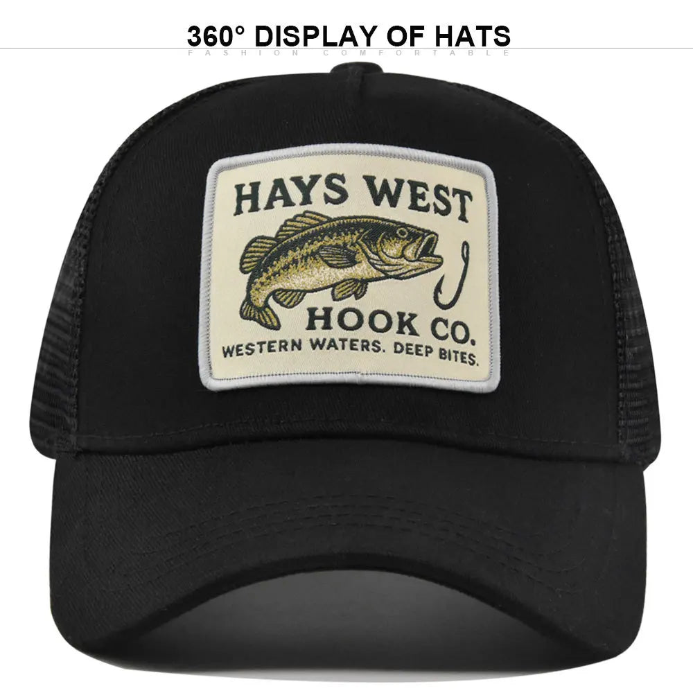 High Quality Fishing Embroidery Baseball Cap for Men Women Outdoor Fishing Snapback Mesh Hat Breathable Sunshade Dad Trucker Hat