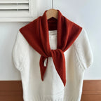 100% Wool Winter Scarf For Women Warm Triangle Knit Scarves Hijab Solid Lady Shawl Wrap Female Pashmina Bandana Head Scarfs New