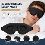 Unisex 3D Contoured Sleep Mask, Groove Molded Design Memory Foam Light Blocking Eyemask, Soft Comfortable for Travel Yoga Nap