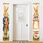 2pcs Happy Easter Bunny Door Banners Polyester Easter Egg Holiday Flags for Outdoor Indoor Spring Holiday Easter Decoration 2026