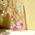 Flower Lily Hibiscue Print Clear Phone Case for Iphone 16 15 14 13 12 11 17 Pro Max Mini 16E 7 8 Plus Vintage Floral Soft 2030