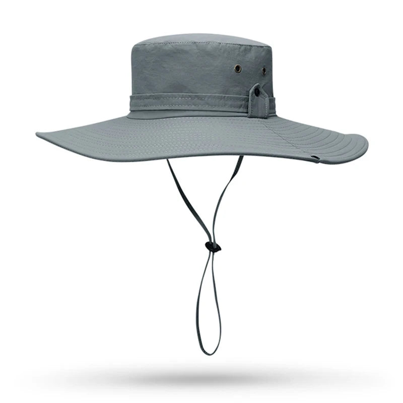12cm Large Brim Women Sun Hat Summer Solid Color Fold Up The Cowboy Hat Waterproof Outdoor Hiking Camping Mountain Bucket Cap