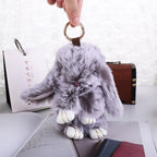 Fluffy Bunny Plush Keychain Cute Rabbit Bag Charm