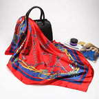 Fashion Kerchief Silk Satin Neck Scarf For Women Print Hijab Scarfs Female 90*90cm Square Shawls and Wraps Scarves For Lady