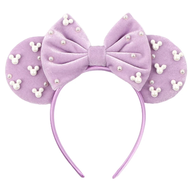 2026 Women 3.3" Velvet Mouse Ear Headband For Girls Soft Butterfly Knot Headband Halloween Party Christmas Hair Accessories