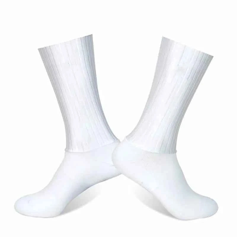 Aero Cycling Summer Anti Socks Whiteline Slip Silicone Socks Men Bicycle Sport Running Bike Socks Calcetines Ciclismo