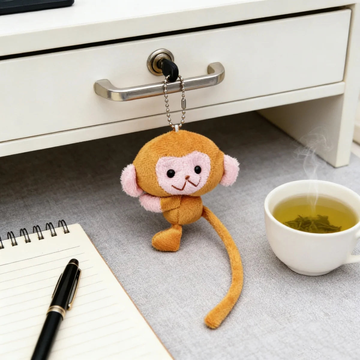 Long Tailed Monkey Keychain Cartoon Plush DIY Doll Pendant Backpack Accessory Gift for Children Girls
