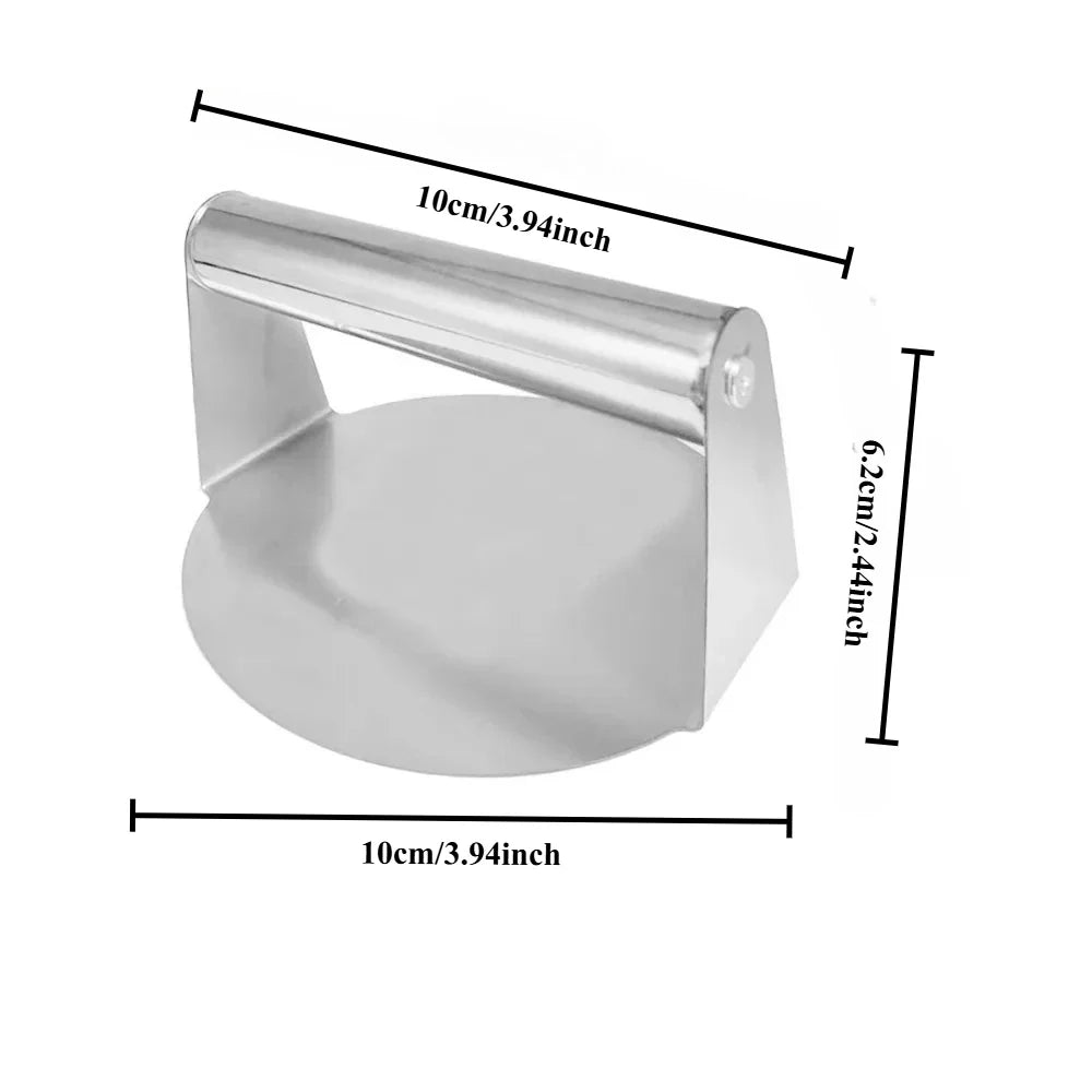 Heavy Duty Stainless Steel Smash Burger Press – BBQ Patty Smasher & Meat Press Tool