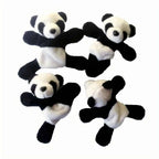 Cute Soft Plush Panda Magnet - Oval Fabric Whiteboard & Fridge Decor, Perfect for Gifting and Organizing