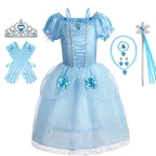 Girls Princess Dress Kids Disney Cosplay Cinderella Snow White Aurora Rapunzel Halloween Costume Children Birthday Party Dresses