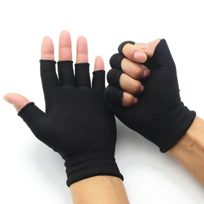 1 Pair Men's and Women's Multifunctional Half Finger Gloves Wear Resistant Knitted Wrist Protection Gloves