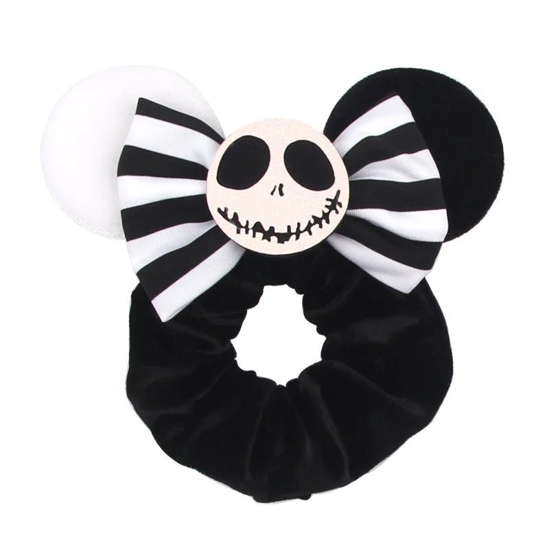Cute Mouse Ears Velvet Scrunchies Hairband Women Elastic Ponytail Holder Girls Sequin Bow 2023 Kids Party DIY Hair Accessories