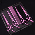 Pet Grooming Scissors Purple Dragon Japan Stainless Pink Curved Scissors For Dogs Dog Thinning Scissors Pet Chunker Shears Z3003