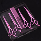 Pet Grooming Scissors Purple Dragon Japan Stainless Pink Curved Scissors For Dogs Dog Thinning Scissors Pet Chunker Shears Z3003