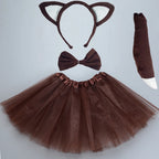 Animals  Children  Headband Tutu Skirt Tail Bow Kids  Girl Party Props Elephant Tiger Fox     Halloween Costume Cosplay