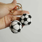 Crochet Sports Ball Keychain Soccer Basketball Bag Charm