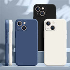 Square Square Liquid Silicone Phone Case for iPhone 14 Plus 11 12 13 14 Pro Max 12 13 mini Luxury Camera Protective Cover