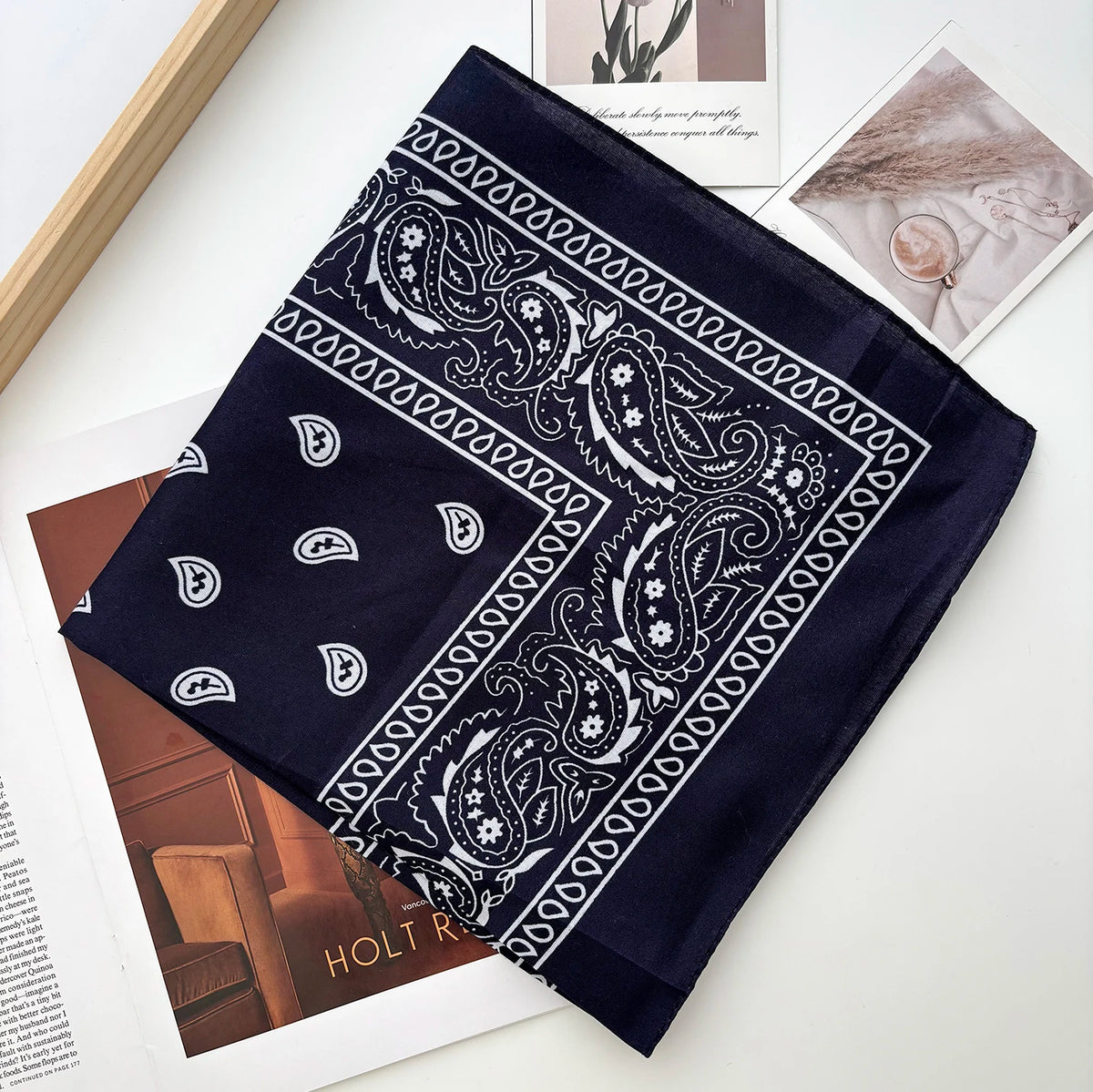 Unisex Men Women Bandana Hairband Cowboy Mens Biker Sports Headwear Wrist Hairwrap Paisley Head Wrap Square Scarf