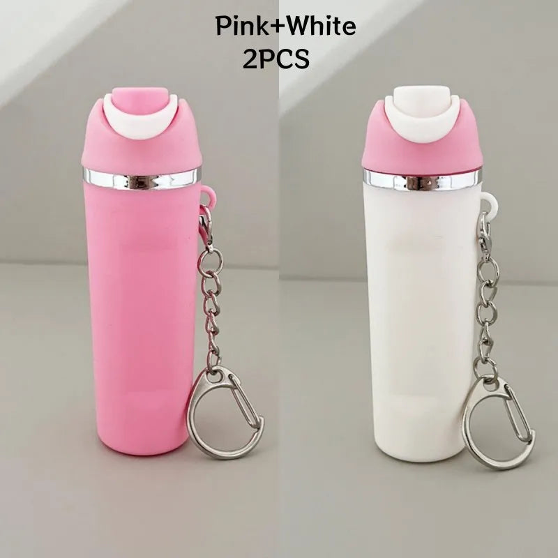 Mini Water Bottle Keychain ， Cute Cup Mini Tumbler Keychain，Applicable To Holder Keyring for Lip Balm, Backpack