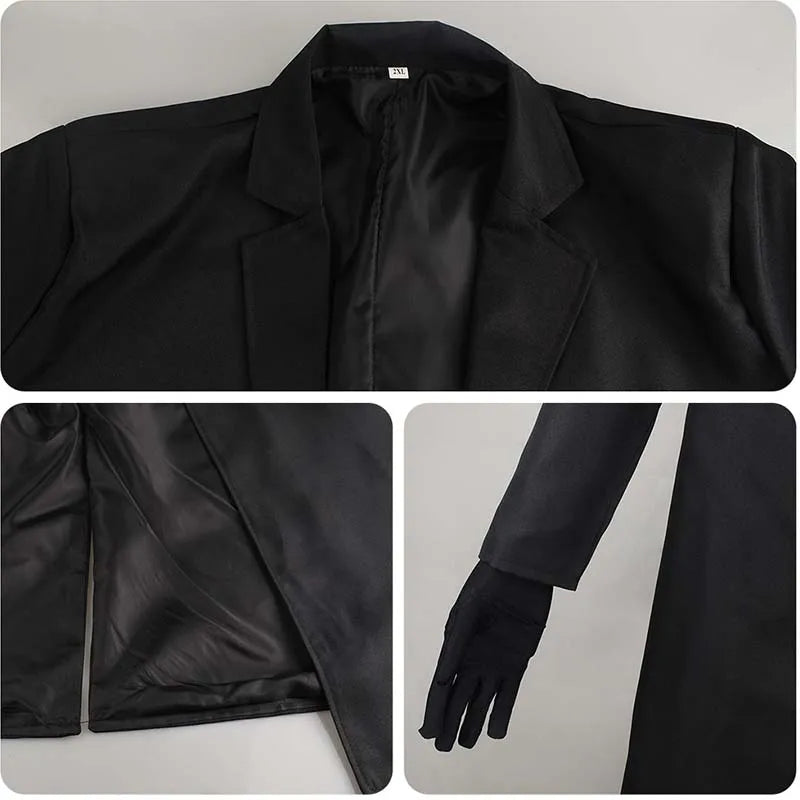 Homchee Trends COS Dazai Cosplay Costume Black Trench Jacket Dazai Outfits Uniform Halloween Kostum For Anime Comic Con
