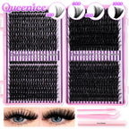 DIY Lash Extension Kit Clusters Individual Eyelashes Kit 9-16mm with Bond and Seal Wispy Natural Mange Lashes