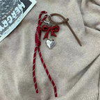 INS Style Kawaii Korea Trendy Heart Leather Keychain Bag Package Decor Chocolate Pendant Accessories Creative Key Chain Trendy
