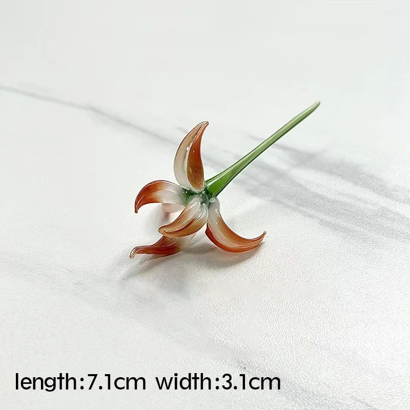 Tulip Glass Ornament Simulated Flower Bouquet Gift Healing Series Girlfriend Life Is One Thousand Times Spring and Bright