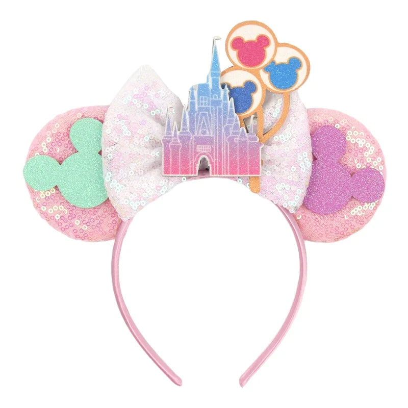 Nieuwste Mickey Mouse Oren Hoofdband Kid Adult Festival Party Pailletten Strik Haarband Vrouwen Baby Girl Party Haar Accessories