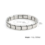 Trendy Square Italy Stainless Steel Bracelets For Women Men HipHop Metal Italian Modules Stretchable Gift Birthday Party Jewelry