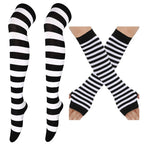 Thigh High Stockings Multi-color Casual Gloves Women Girls Striped Long Socks Over The Knee Socks