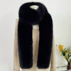 1pcFashionable 180cm Fake Fur Long Scarf Soft Plush Thick Long Strip Scarf Fur Decor Luxury Wraps Shawl Party Ladies Neck Warmer