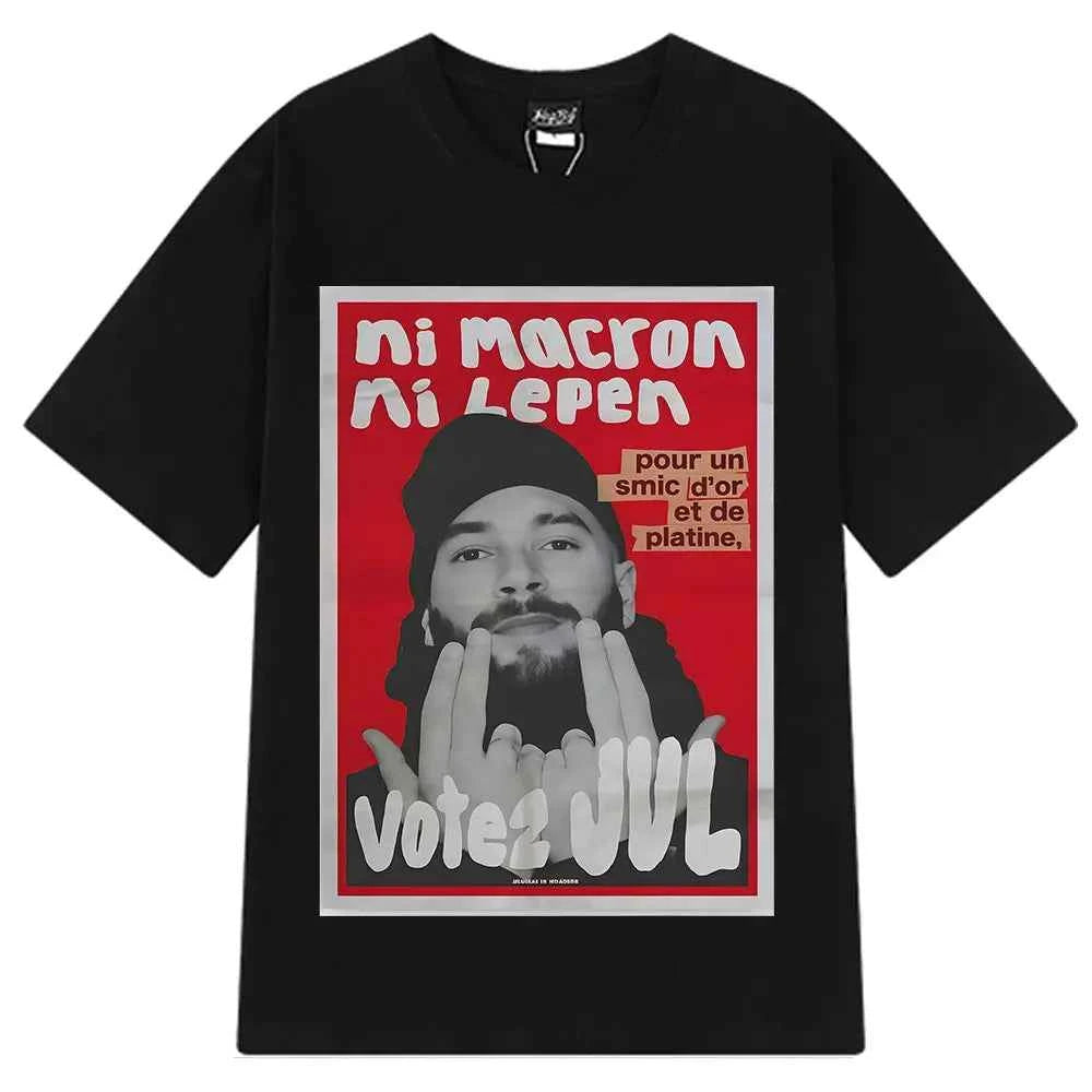 French Rapper Vote JUL Fashion Graphics T-shirts Men Women Hip-hop T-shirt Short-sleeved Casual T Shirt Streetwear Clothing
