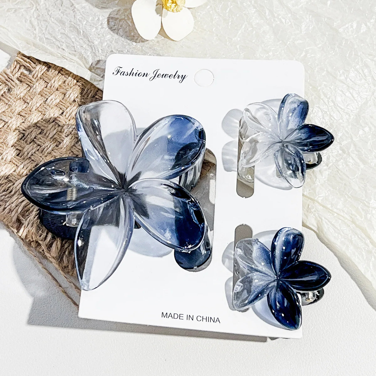 3Pcs/18Pcs Egg Flower Hair Clips Gradient Candy Color Flowers Suitable for Daily Backcombed Ponytail Shark Clip Hair Accessories